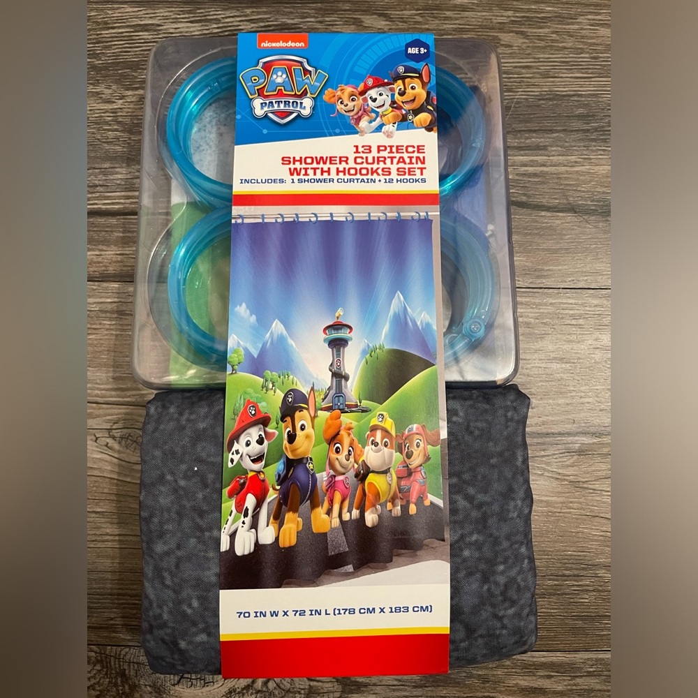 Paw Patrol 13 Piece Shower Curtain with Hooks Set